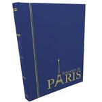 PERFECTA : Classeur fixe pour timbres Souvenir de Paris (Petit modèle-Pages Noires-16p. Bleu)