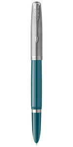 PARKER 51 Stylo Plume  Corps Résine Bleu canard + Capuchon inox poli  Plume fine  Coffret cadeau