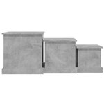 vidaXL Tables basses 3 Pièces gris béton bois d'ingénierie