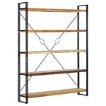 vidaXL Bibliothèque 5 niveaux 140x30x180cm Bois solide de récupération