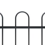 Vidaxl clôture de jardin avec dessus en cerceau acier 10 2x1 5 m noir