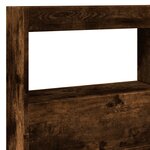 vidaXL Armoire tête de lit avec LED chêne fumé 140x17x102 cm
