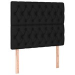 vidaXL Cadre de lit avec tête de lit Noir 90x200 cm Tissu