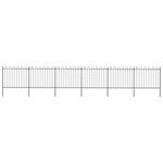Vidaxl clôture de jardin avec dessus en cerceau acier 10 2x1 5 m noir