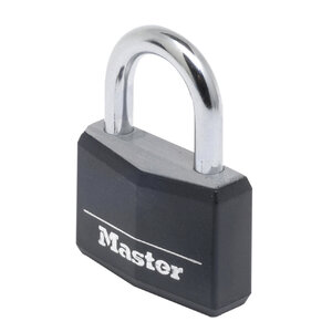 Cadenas à Clé en Aluminium Massif recouvert de Vinyle noir 5 x 6 8 x 1 4 cm