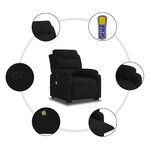 vidaXL Fauteuil de massage inclinable Noir Velours