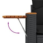 vidaXL Salon de jardin 9 Pièces avec coussins noir résine tressée