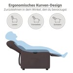vidaXL Fauteuil inclinable électrique Marron foncé Tissu