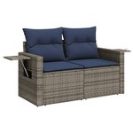 vidaXL Salon de jardin 10 Pièces avec coussins noir résine tressée