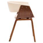 vidaXL Chaises à manger lot de 2 crème bois courbé et similicuir