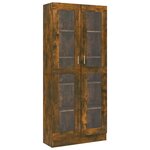 vidaXL Armoire à vitrine Chêne fumé 82 5x30 5x185 5 cm Bois ingénierie
