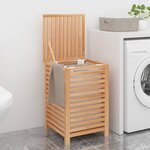 vidaXL Panier à linge 45x45x65 cm Bois massif de noyer