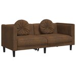 vidaXL Ensemble de canapés 3 Pièces avec coussins marron velours
