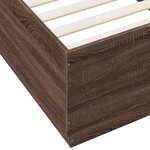 vidaXL Cadre de lit avec lumières LED chêne marron 100x200 cm