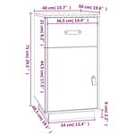 vidaXL Armoire de bureau Noir 40x50x75 cm Bois massif de pin
