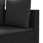 vidaXL Salon de jardin 3 Pièces avec coussins noir résine tressée