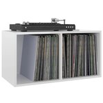 vidaXL Boîte de rangement de vinyles Blanc brillant 71x34x36 cm