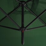 vidaXL Parasol double avec mât en acier Vert 600x300 cm