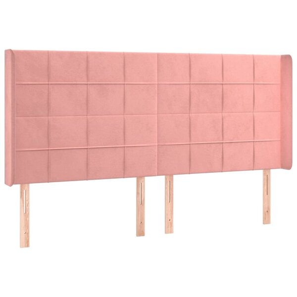 vidaXL Tête de lit avec oreilles Rose 183x16x118/128 cm Velours