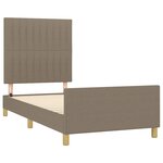 vidaXL Cadre de lit avec tête de lit Taupe 100x200 cm Tissu