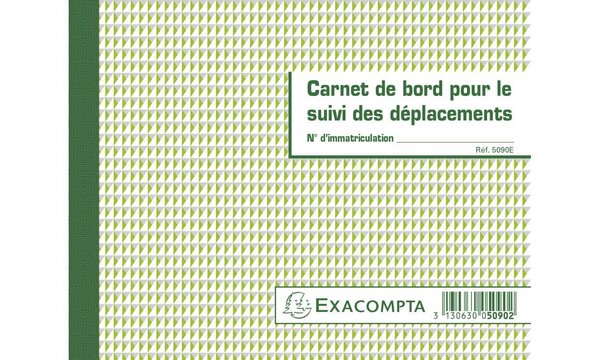 Carnet de bord pour le suivi des déplacements - Format 14,8x19 cm EXACOMPTA