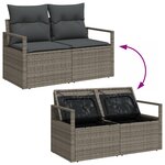 Ensemble de Canapé de Jardin de 11 Pièces avec Coussins en Rattan Synthétique Gris