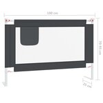 vidaXL Barrière de sécurité de lit d'enfant Gris foncé 100x25 cm Tissu