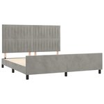 vidaXL Cadre de lit avec tête de lit Gris clair 180x200 cm Velours