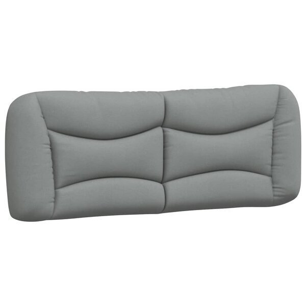 vidaXL Coussin de tête de lit gris clair 120 cm tissu