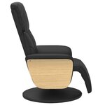 vidaXL Fauteuil inclinable avec repose-pieds noir similicuir