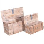 vidaXL Ensemble de deux coffres de rangement Bois d'Acacia