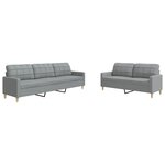vidaXL Ensemble de canapés 2 Pièces gris clair tissu