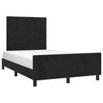 vidaXL Cadre de lit avec tête de lit noir 120x190 cm velours