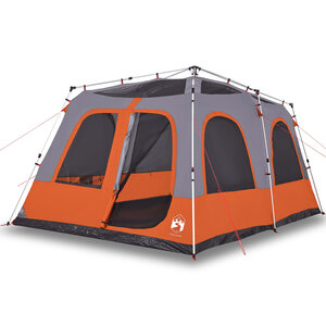 vidaXL Tente familiale dôme 8 personnes gris orange libération rapide
