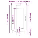 vidaXL Buffet Blanc brillant 34 5x34x90 cm Bois d'ingénierie
