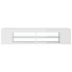 vidaXL Meuble TV avec lumières LED blanc brillant 135x39x30 cm