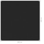vidaXL Tapis de tente 200x200 cm Noir