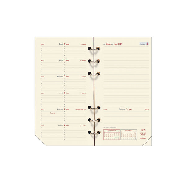 Recharge Agenda Organiseur Timer 17 POCKET 9 x 17 cm QUOVADIS