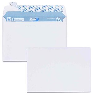 Boite de 500 enveloppes extra blanches 100% recyclées DL 110x220 90 g/m²  fenêtre 45x100 bande de protection 