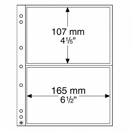 Paquet de 10 feuilles leuchtturm numis 2c pour 2 billets de banque ou cartes postales (338575)