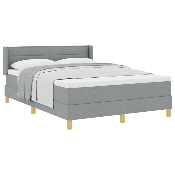 Lit tapissier vidaXL avec matelas Gris clair 140x200 cm