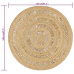 vidaXL Tapis fait à la main Jute tressée 120 cm