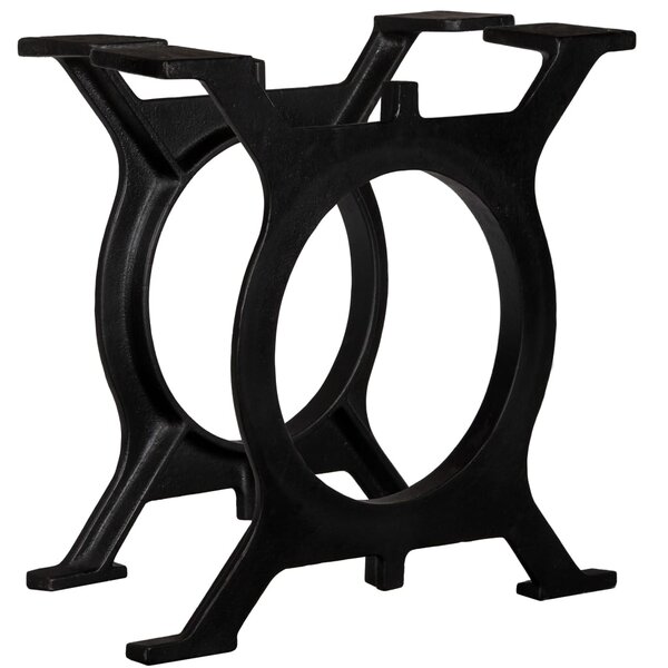 vidaXL Pied de table basse 2 Pièces Cadre en O Fonte