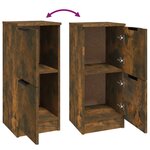 vidaXL Buffets 2 Pièces Chêne fumé 30x30x70 cm Bois d'ingénierie