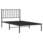vidaXL Cadre de lit métal avec tête de lit noir 100x190 cm