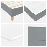 Lit tapissier vidaXL avec matelas Gris clair 140x200 cm