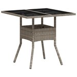 vidaXL Ensemble à manger de jardin avec coussins 3 Pièces rotin et verre