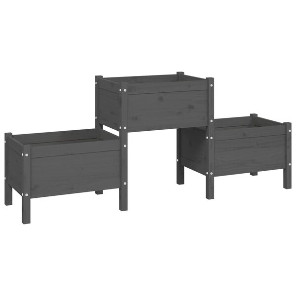 vidaXL Jardinière Gris 178 5x44x75 cm Bois massif de pin