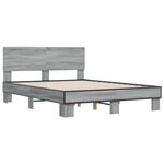 vidaXL Cadre de lit sonoma gris 140x190 cm bois d'ingénierie et métal