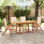 vidaXL Ensemble à manger de jardin 5Pièces bois d'acacia solide textilène